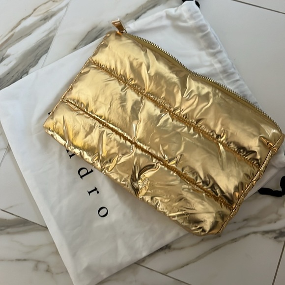 Sandro Gold Puffer Clutch Bag - Picture 7 of 7